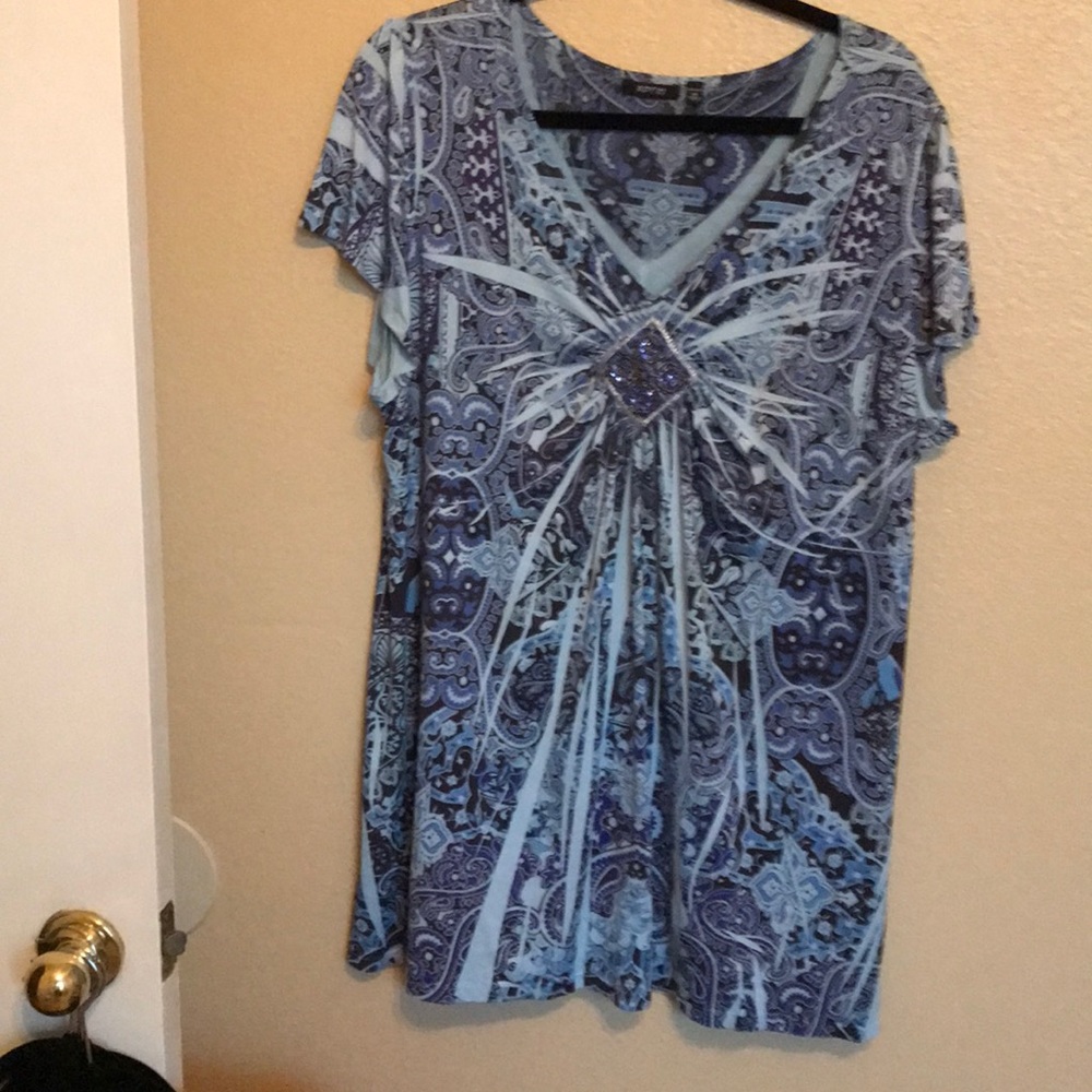 Light blue blouse with design